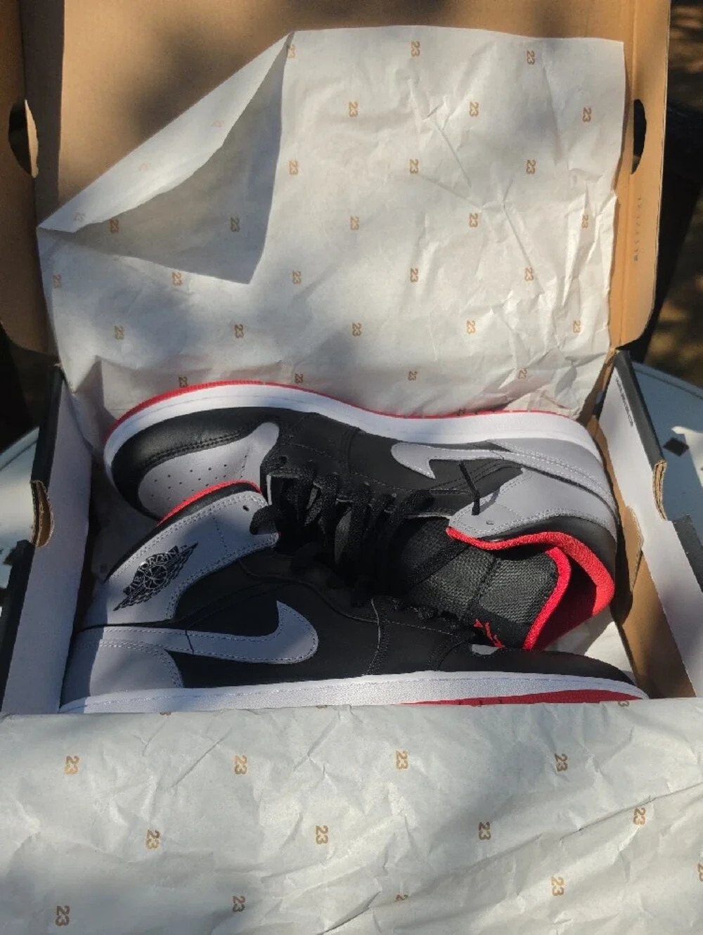 Jordan Men’s Mid-Top Sneakers - Black/Gray/Red